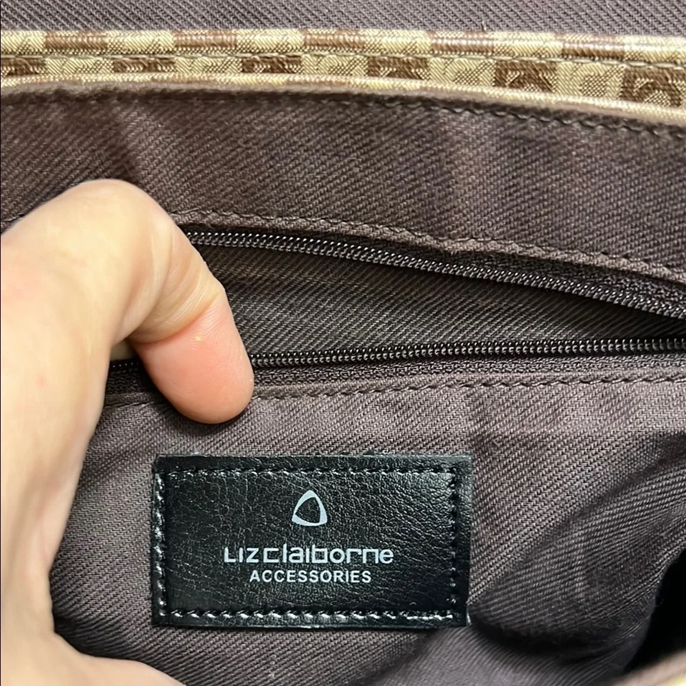Liz Claiborne Brown Patterned Messenger’s or crossbody Bag